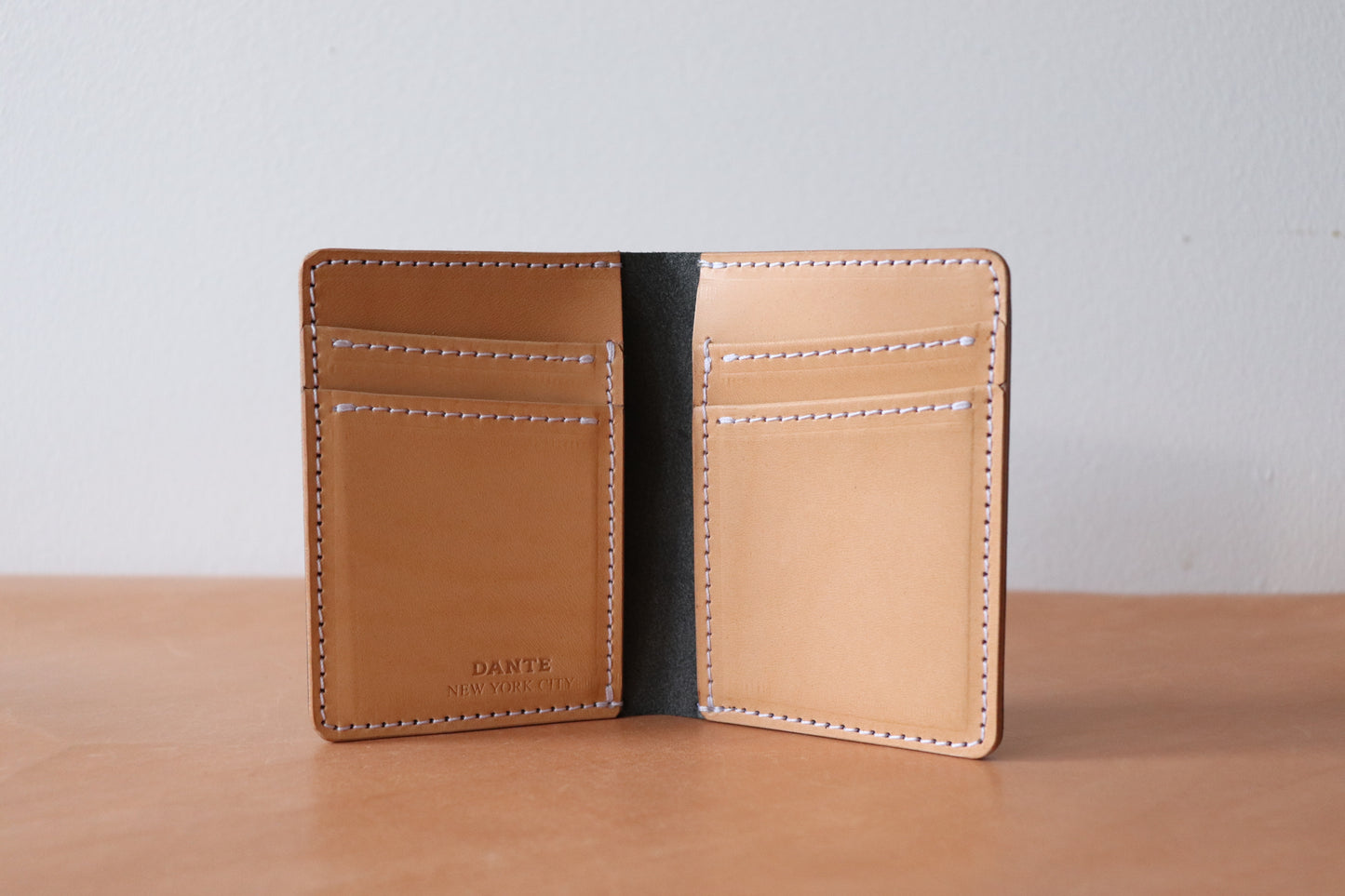 Mini Bifold & Money Clip - Black and Natural Vachetta
