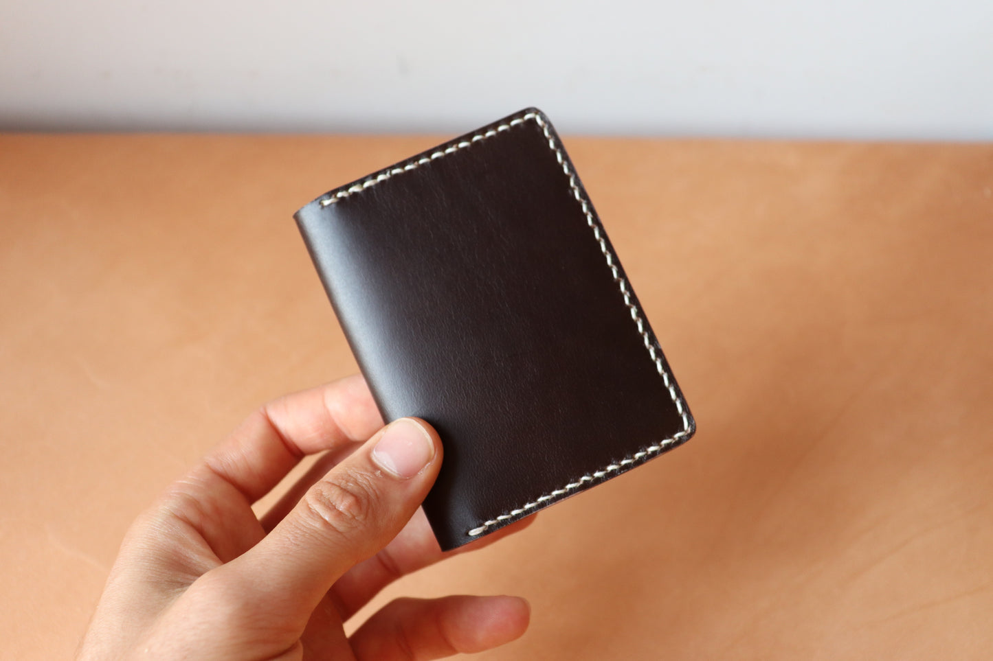Mini Bifold - Espresso Brown and Natural Vachetta