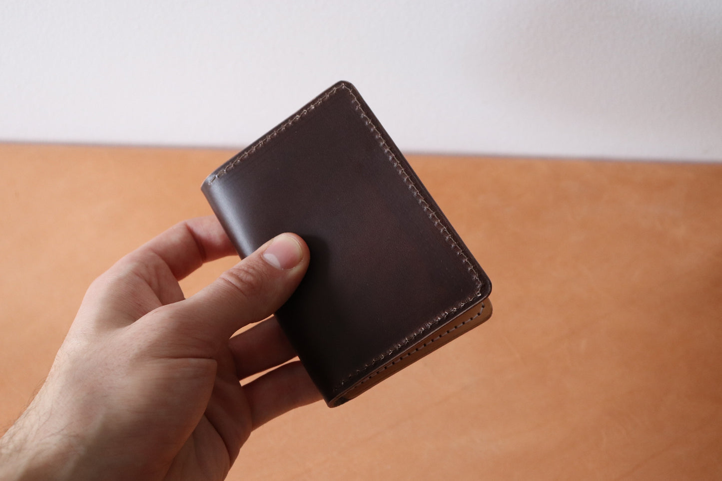 Mini Bifold & Money Clip - Espresso Brown and Natural Vachetta