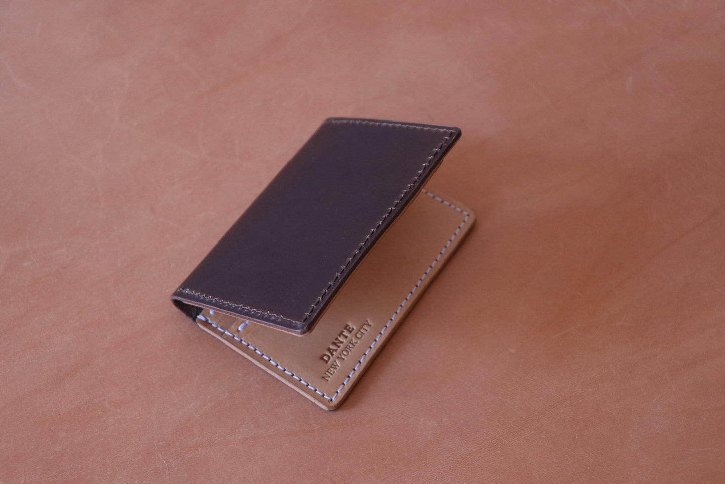 Mini Bifold - Espresso Brown and Natural Vachetta