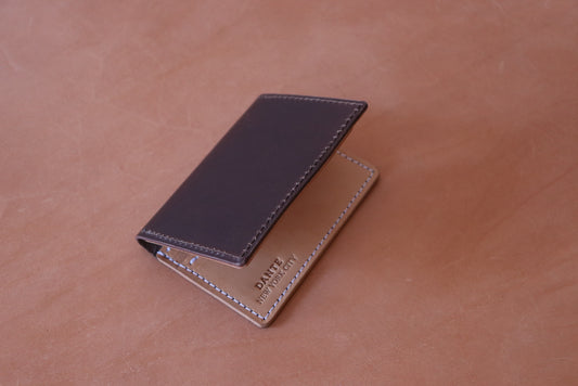 Mini Bifold - Espresso Brown and Natural Vachetta