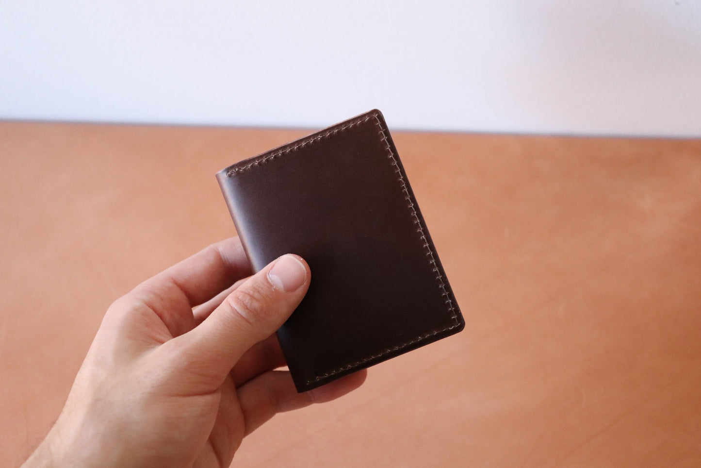 Mini Bifold - Espresso Brown and Natural Vachetta