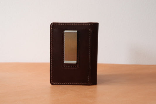 Mini Bifold & Money Clip - Espresso Brown and Natural Vachetta