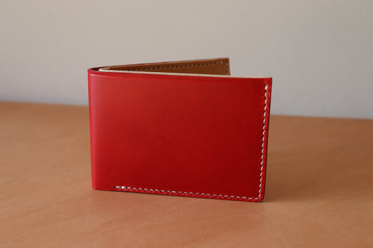 Bifold - Red and Natural Vachetta