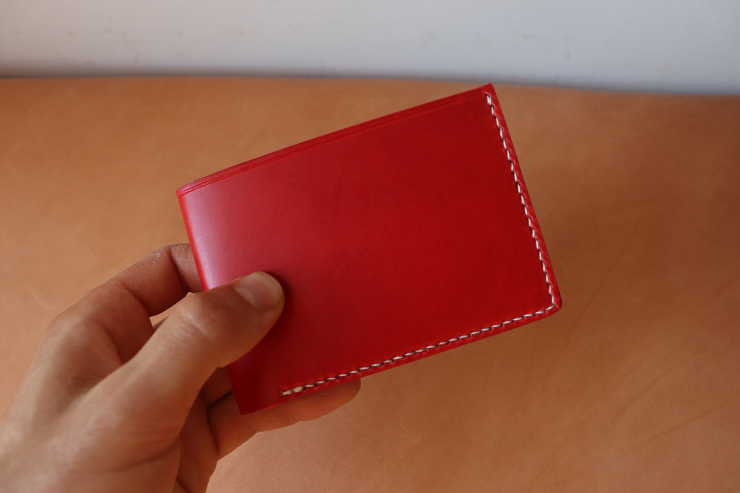 Bifold - Red and Natural Vachetta