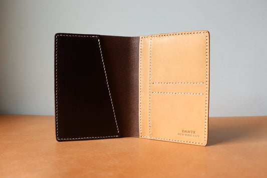 Passport & Journal Holder - Espresso Brown and Natural Vachetta